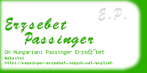 erzsebet passinger business card